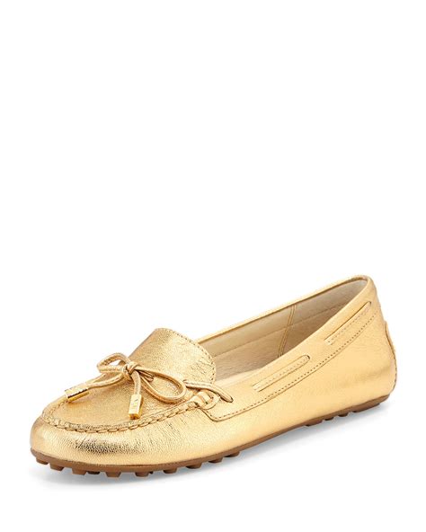 michael kors daisy metallic loafer|Michael Kors Daisy Moc Womens Pale Gold Metallic Leather .